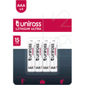 Литиеви батерии Uniross ААА FR3 Ultra Lithium AAA - 4 батерии