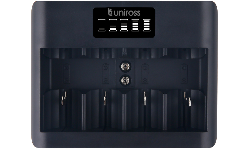 Универсално зарядно за акумулаторни батерии АА - ААА - C - D - 9V Uniross