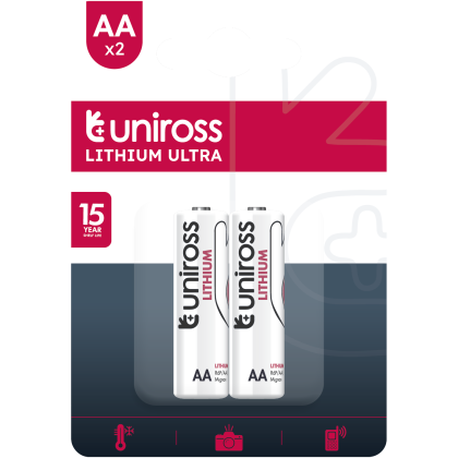 Литиеви батерии Uniross АА FR6 Ultra Lithium AA - 2 батерии