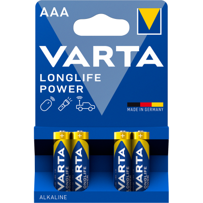 Алкални батерии ААА Varta Longlife Power AAA 1.5V