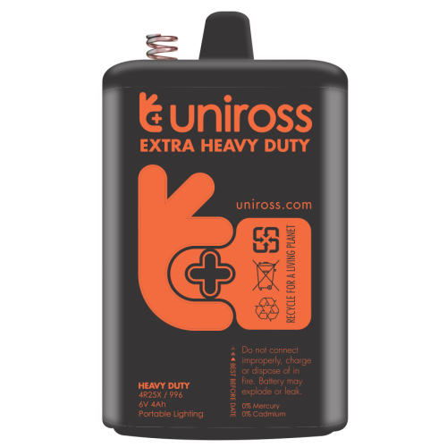 Батерия 4R25 Uniross 4R25X - 6V 4.0 Ah