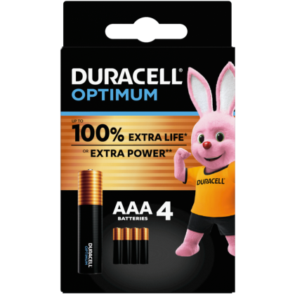 Алкални батерии ААА Duracell Optimum MX2400 AAA - 4 броя