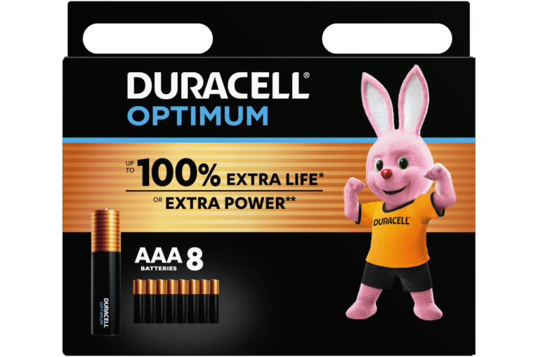 Алкални батерии ААА Duracell Optimum MX2400 AAA - 8 броя