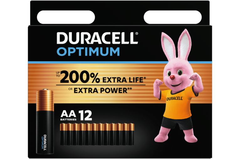 Алкални батерии АА Duracell Optimum MX1500 AA - 12 броя