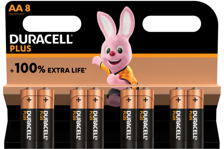 Алкални батерии АА Duracell Plus MN1500 AA - 8 броя