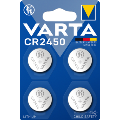 Литиеви батерии CR2450 Varta CR2450 - 3V - 4 броя