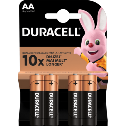 Алкални батерии АА Duracell Basic MN1500 AA - 4 броя