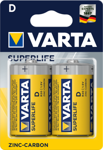 Цинкови батерии R20 D Varta Superlife D - R20 1.5V